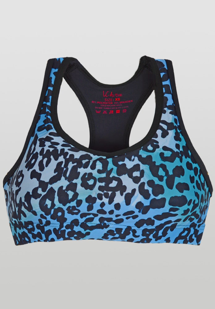Women's Sports Bra - Blue Leopard Print – LC Activewear