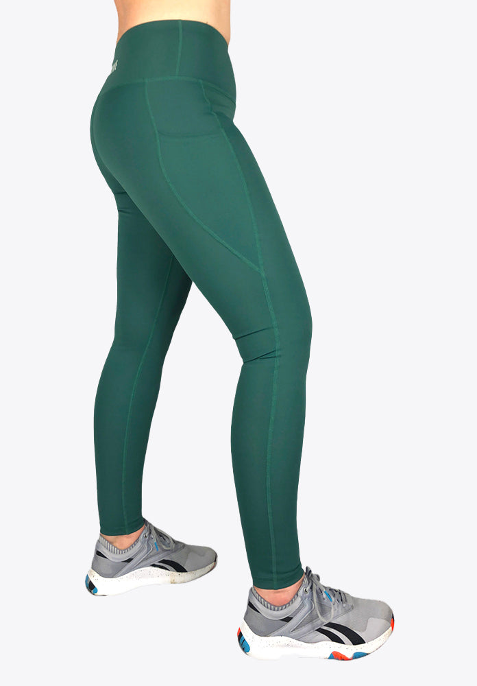 LC Active High Waist Full Length Gym Leggings With Pockets Green