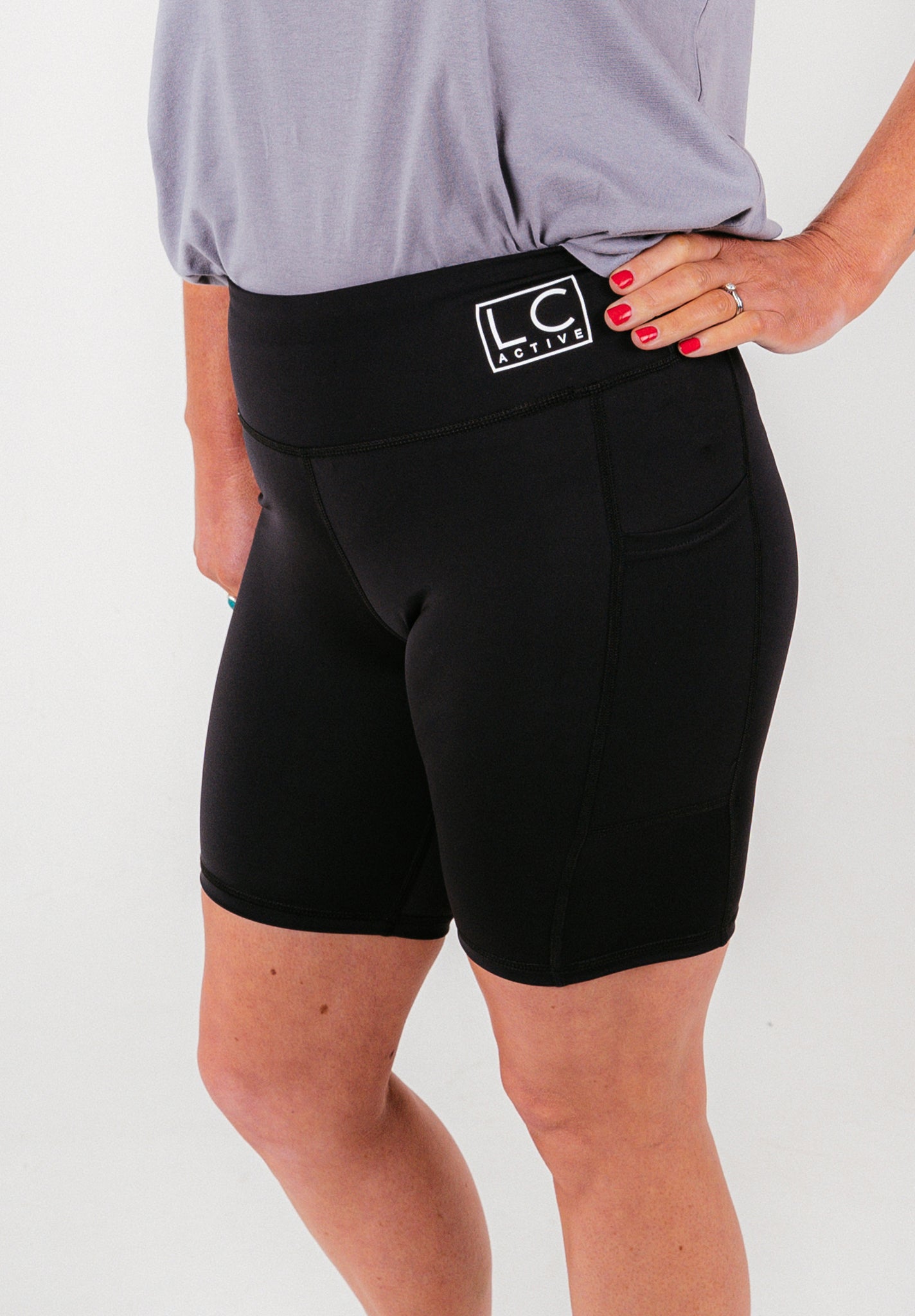 High waisted compression running on sale shorts