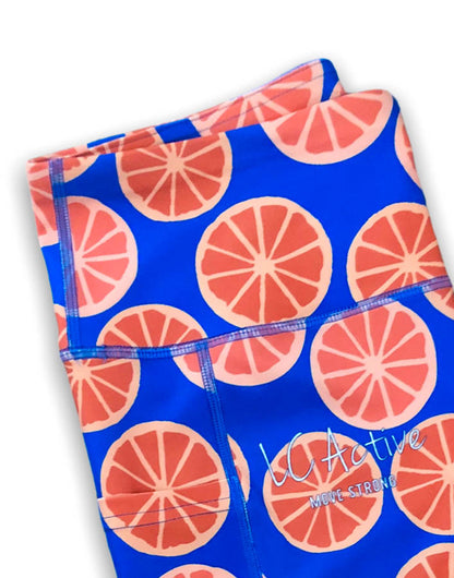 LC Active Juicy Orange Shorts Thigh Pockets - Zoom View