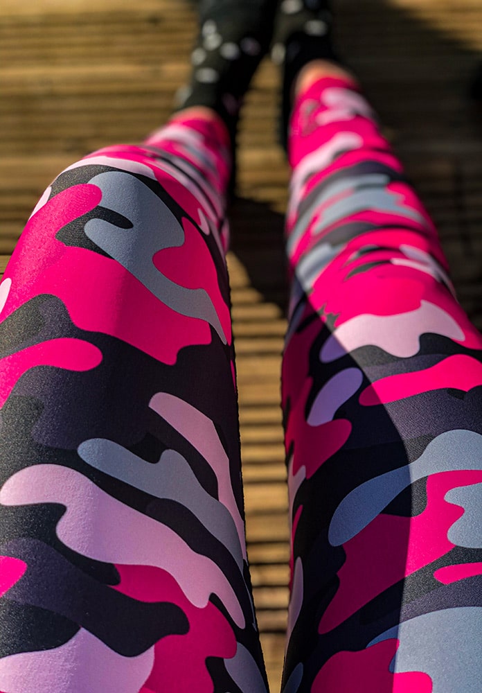 Calvin Klein | Pants & Jumpsuits | Calvin Klein Pink And Black Camo Leggings  | Poshmark