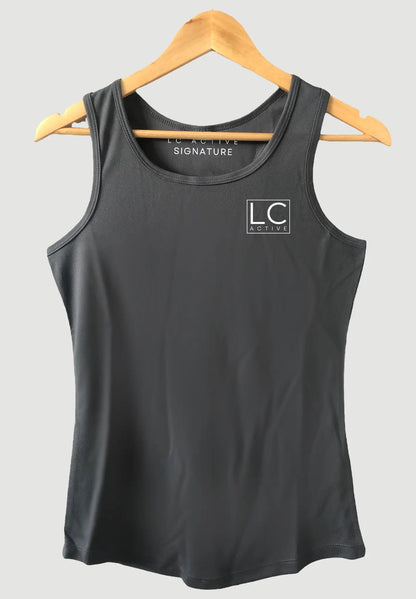Womens Training Vest Charcoal, Gym Tops For Women