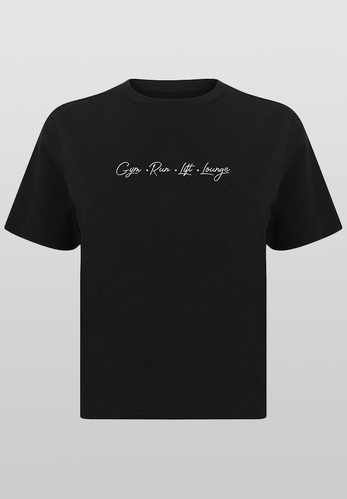LC Active Boxy Crop Boyfriend Fit Slogan Top Gym Run Lift Lounge T-Shirt