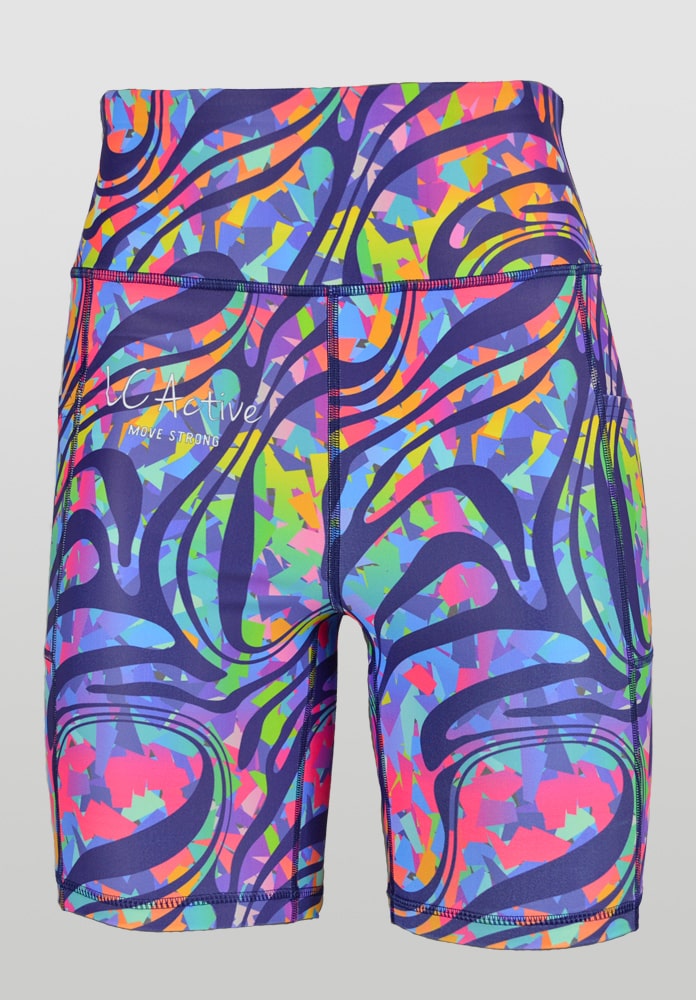 LC Active Shorts With Pockets Active Stretch Confetti Swirl