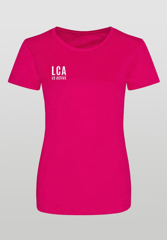 LC Active Short Sleeve Running Logo Top Hot Pink